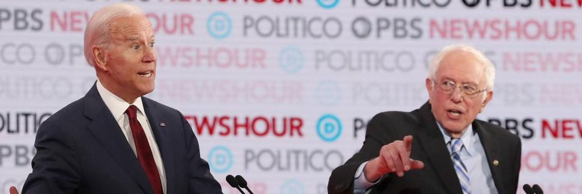 Making Spirited Case for Universal Programs, Sanders Defends Medicare for All From Biden's Right-Wing Talking Points