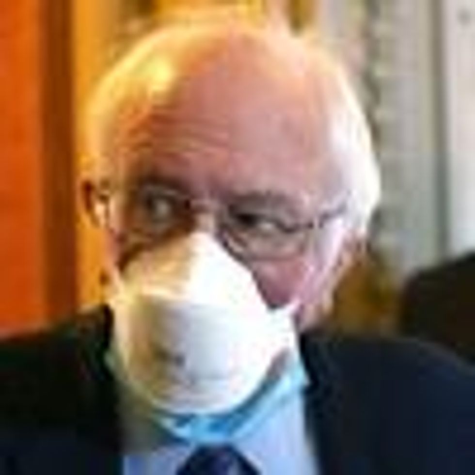 Sen. Bernie Sanders (I-Vt.) passes through a hallway at the U.S. Capitol March 5, 2021 in Washington, D.C.