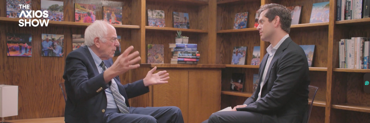 Sen. Bernie Sanders (I-Vt.) speaks about Rep. Alexandria Ocasio-Cortez