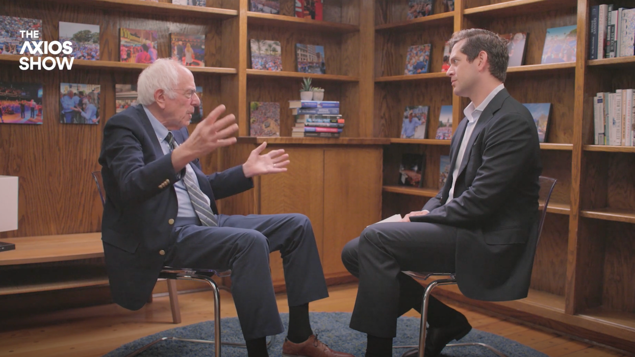 Sen. Bernie Sanders (I-Vt.) speaks about Rep. Alexandria Ocasio-Cortez