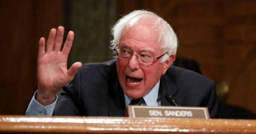Sen. Bernie Sanders (I-Vt.) speaks during a Federal Spending Oversight And Emergency Management Subcommittee hearing June 6, 2018 on Capitol Hill in Washington, D.C. (Photo: Aaron P. Bernstein/Getty Images)