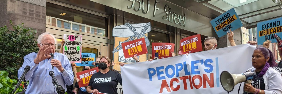 Sen. Bernie Sanders rallies with progressive activists