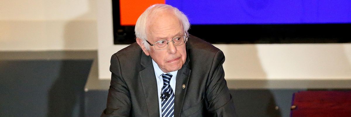 Sen. Bernie Sanders speaks at a debate