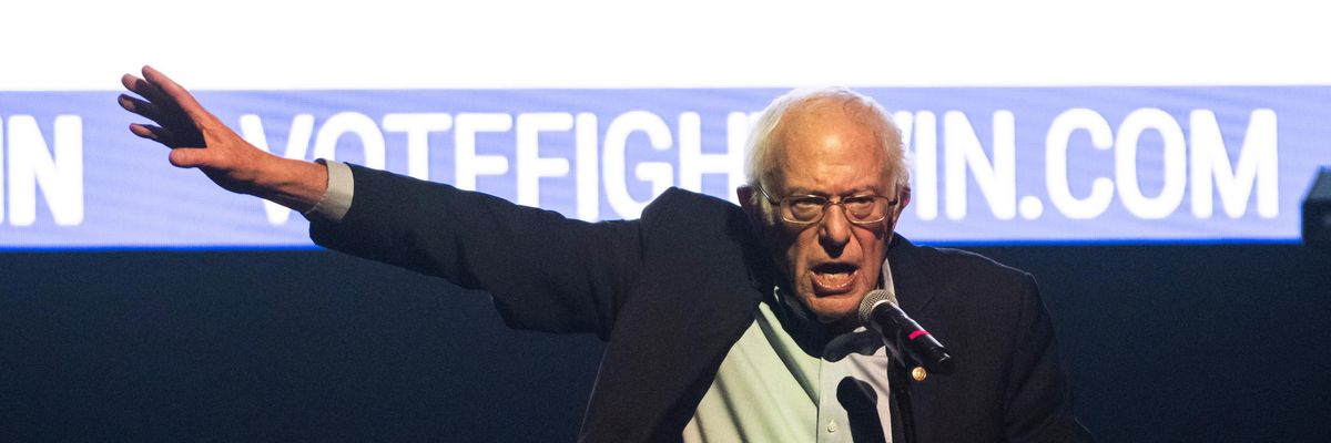 Sen. Bernie Sanders speaks at a rally in Philadelphia