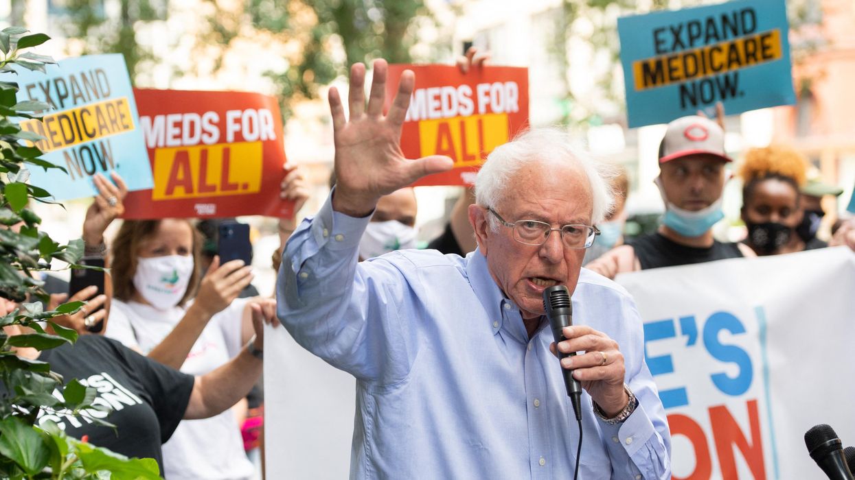 Sen. Bernie Sanders speaks at a rally