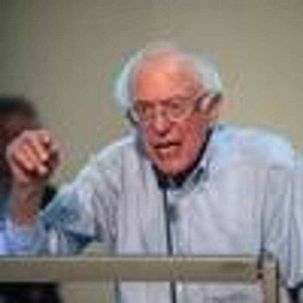 Sen. Bernie Sanders speaks at a rally