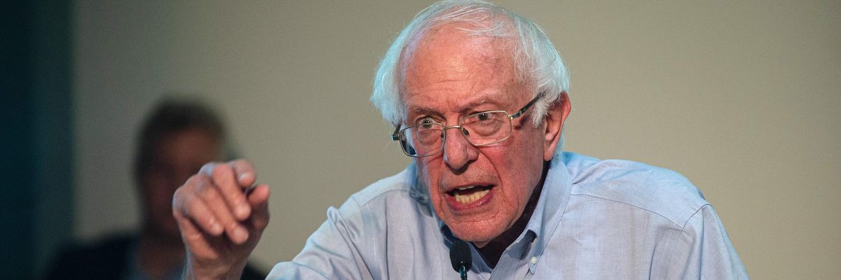 Sen. Bernie Sanders speaks at a rally