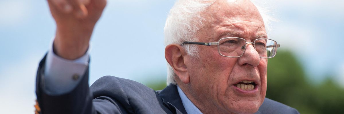 Sen. Bernie Sanders speaks at a rally