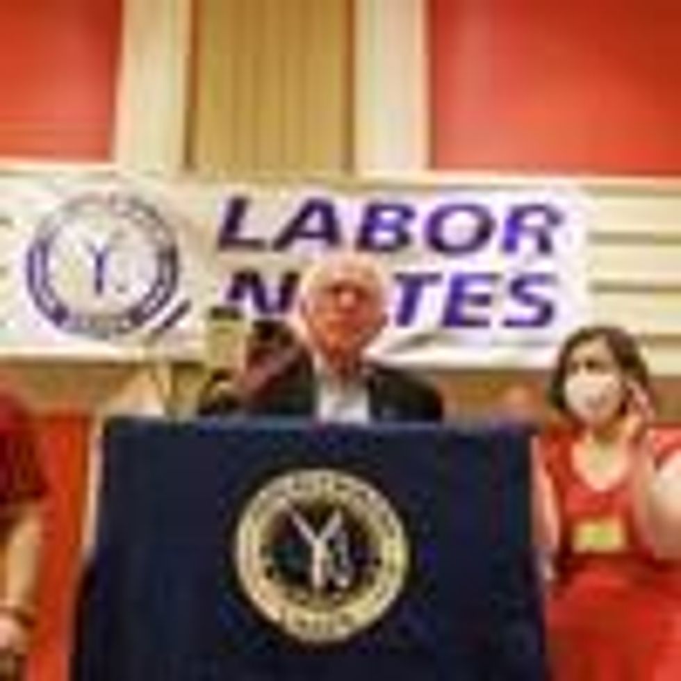 Sen. Bernie Sanders speaks at the Labor Notes conference