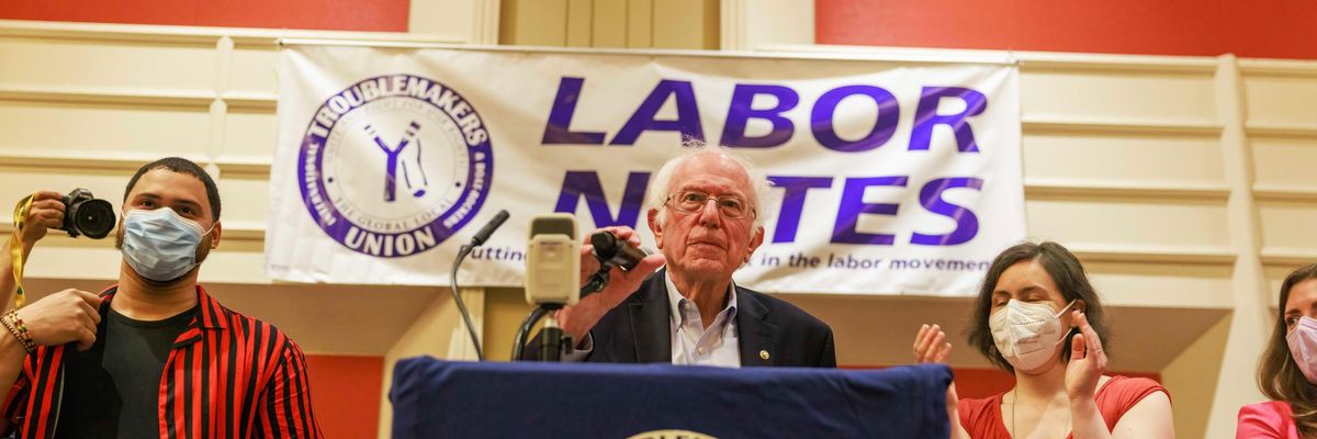 Sen. Bernie Sanders speaks at the Labor Notes conference