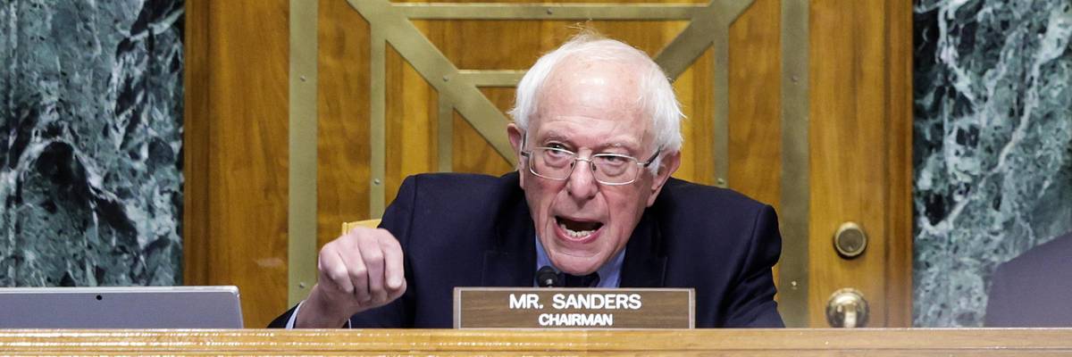 Sen. Bernie Sanders speaks during a hearing
