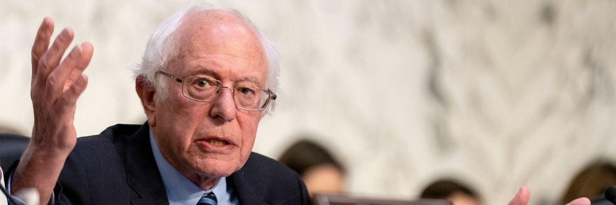 Sen. Bernie Sanders speaks during a hearing