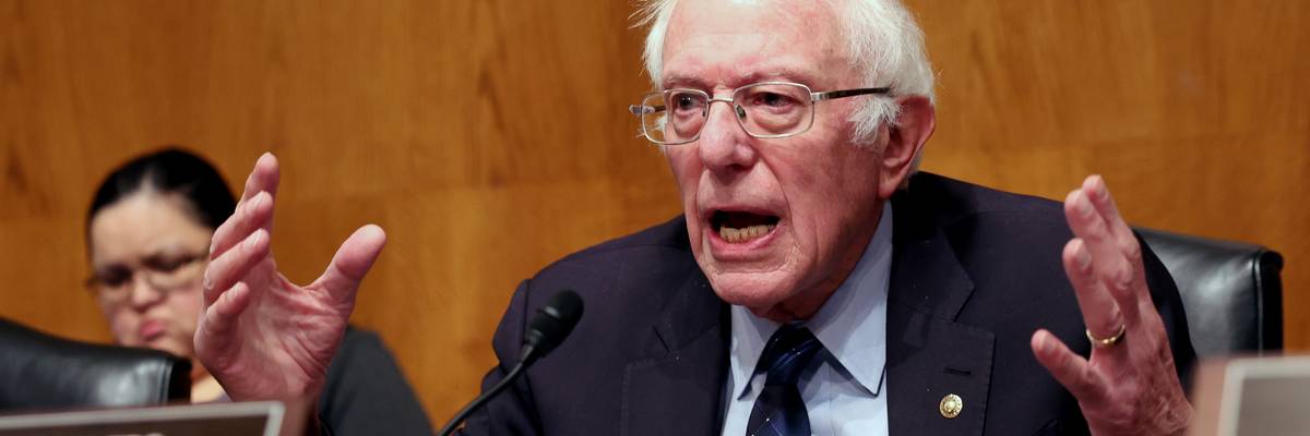Sen. Bernie Sanders speaks during a Senate hearing