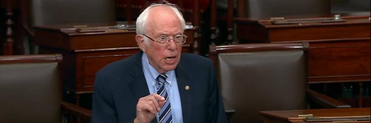 Sen. Bernie Sanders speaks.