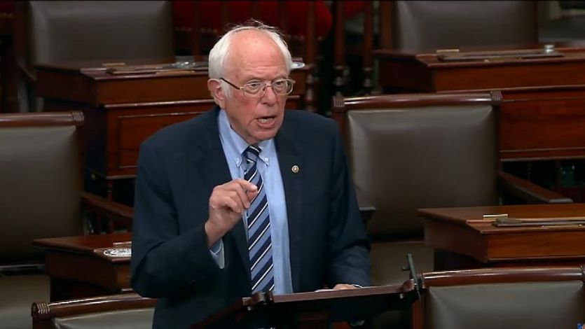 Sen. Bernie Sanders speaks.