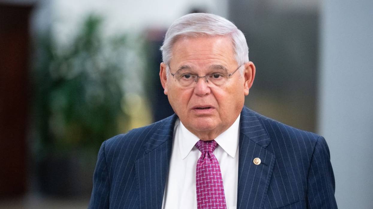Sen. Bob Menendez (D-N.J.) walks through the Senate subway
