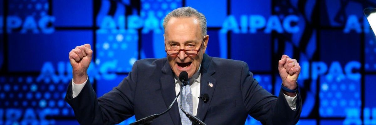 Sen. Chuck Schumer speaks at the 2019 AIPAC conference 