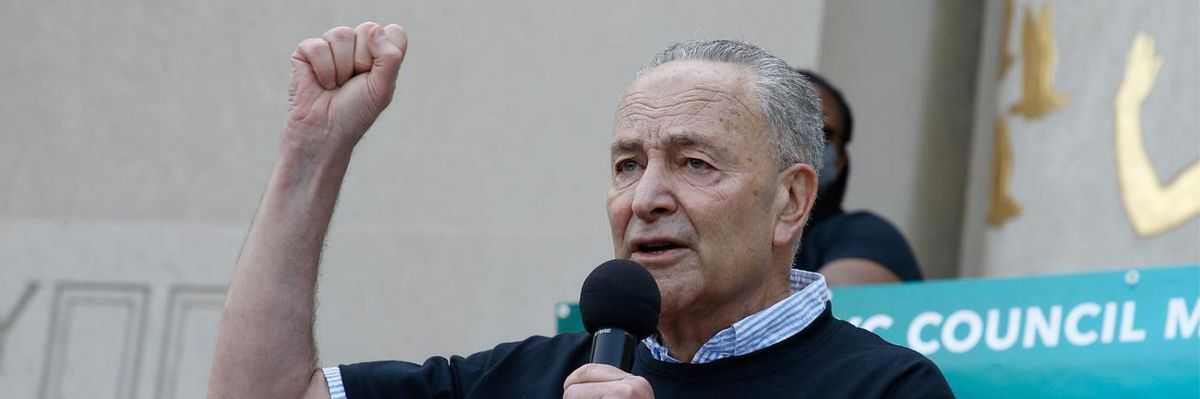 Sen. Chuck Schumer speaks in Brooklyn.