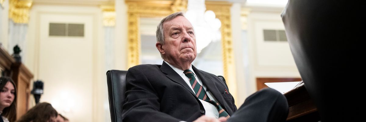 Sen. Dick Durbin (D-Ill.) listens during a hearing