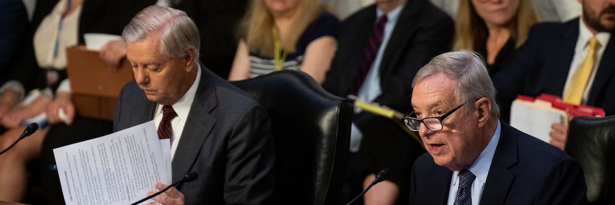 Sen. Dick Durbin speaks during the Senate Judiciary Committee hearing
