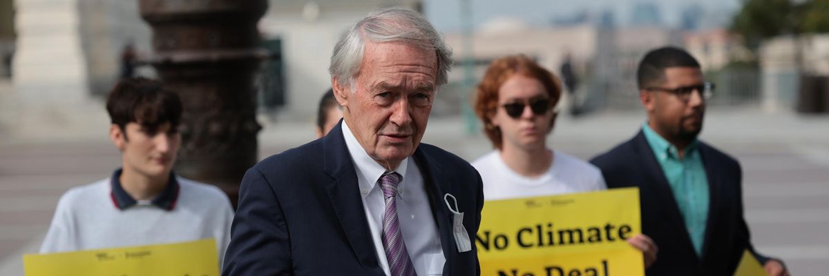 Sen. Ed Markey speaks at a press conference.