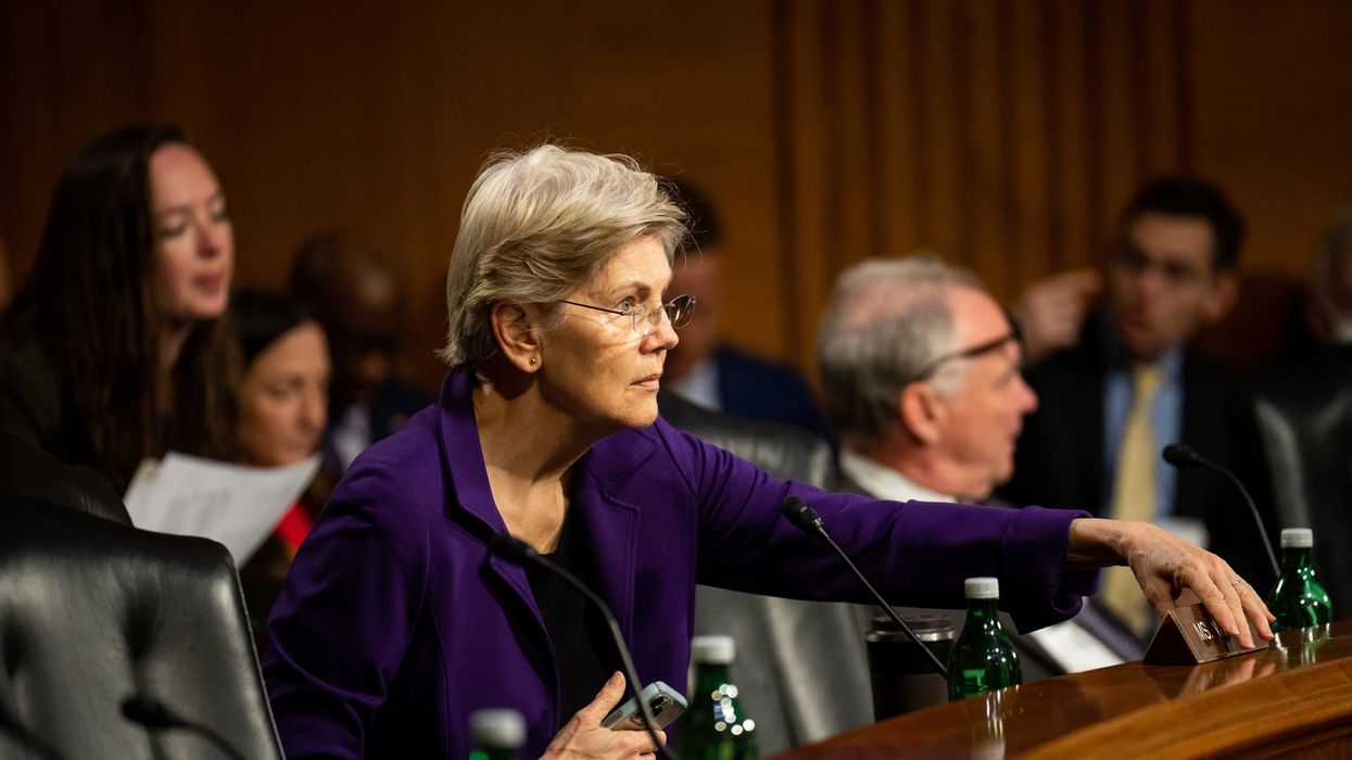 Sen. Elizabeth Warren appears at a Senate hearing