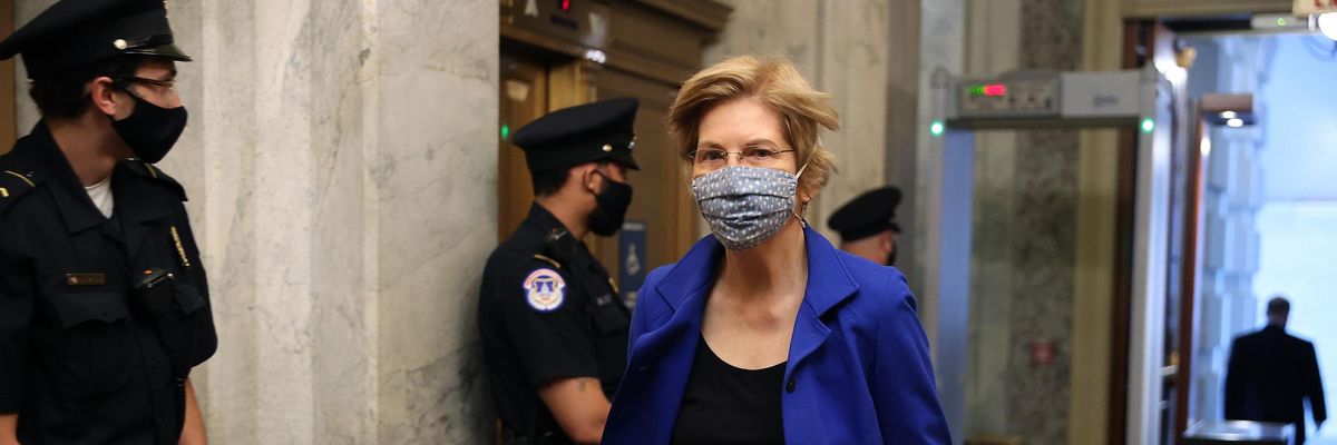 Sen. Elizabeth Warren arrives at the U.S. Capitol