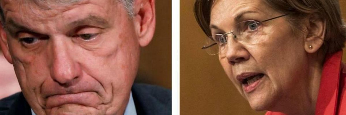 As Wells Fargo CEO Tim Sloan Reaches for Golden Parachute, Warren Says 'If He Broke the Law, He Should Go to Jail Like Anyone Else'