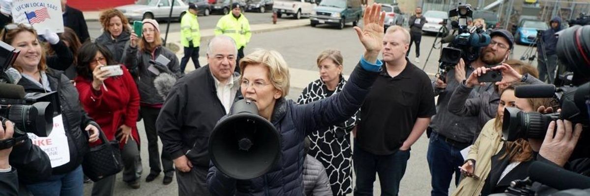 Steadily Gaining Ground in Polls, Elizabeth Warren Embraces Wall Street Fear of Her Campaign