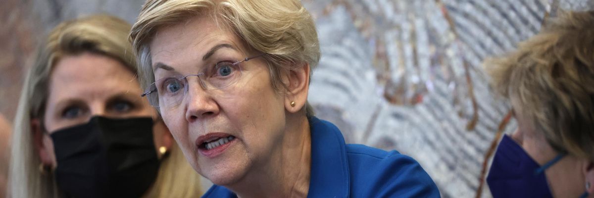 Sen. Elizabeth Warren discussing student loan debt