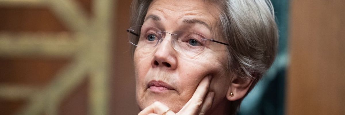 Sen. Elizabeth Warren looks stern