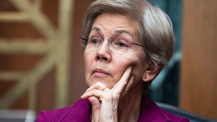 Sen. Elizabeth Warren looks stern