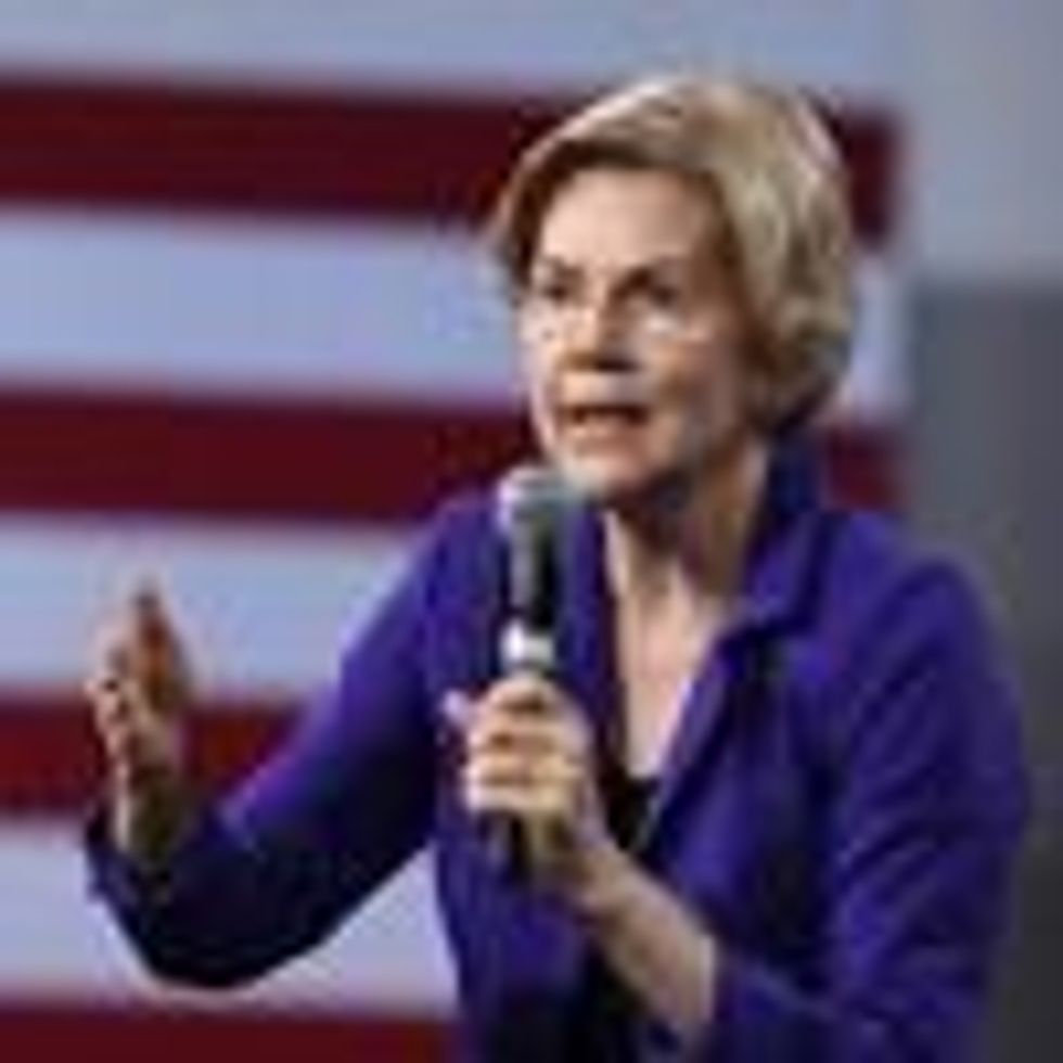 Sen. Elizabeth Warren speaks at an event in Las Vegas