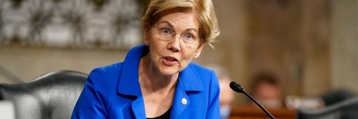 Sen. Elizabeth Warren speaks during a hearing