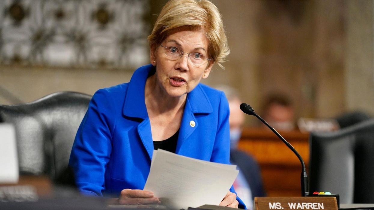 Sen. Elizabeth Warren speaks during a hearing
