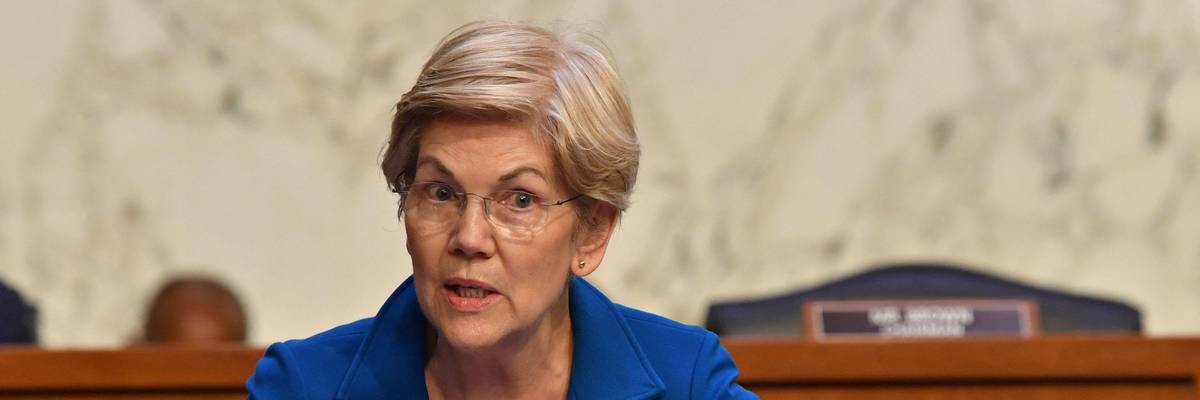 Sen. Elizabeth Warren speaks during a hearing