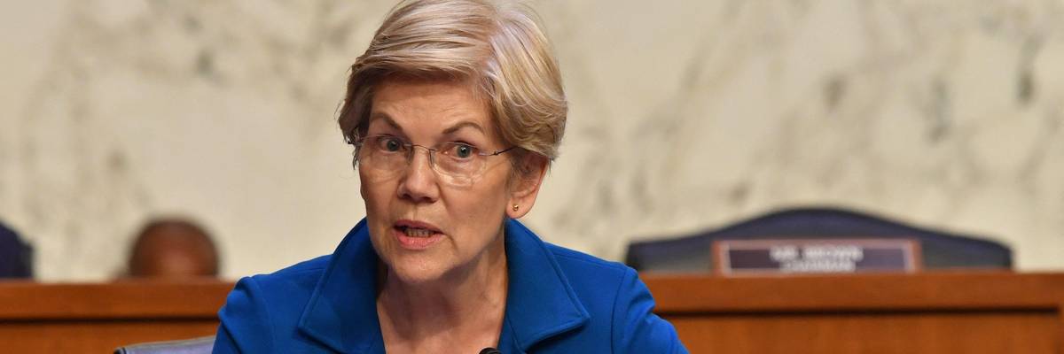 Sen. Elizabeth Warren speaks during a hearing