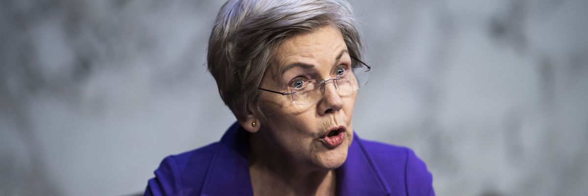 Sen. Elizabeth Warren speaks during a hearing