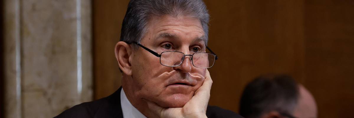 Sen. Joe Manchin appears at a Senate hearing