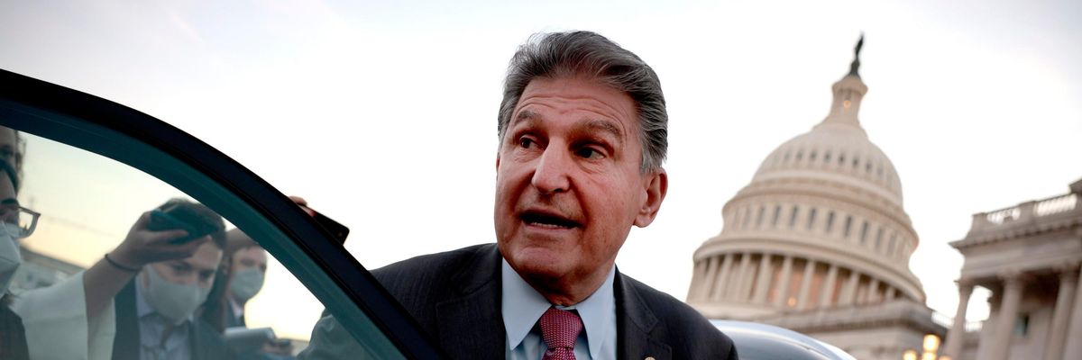 Sen. Joe Manchin leaves the U.S. Capitol