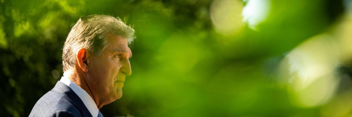 Sen. Joe Manchin outside the White House