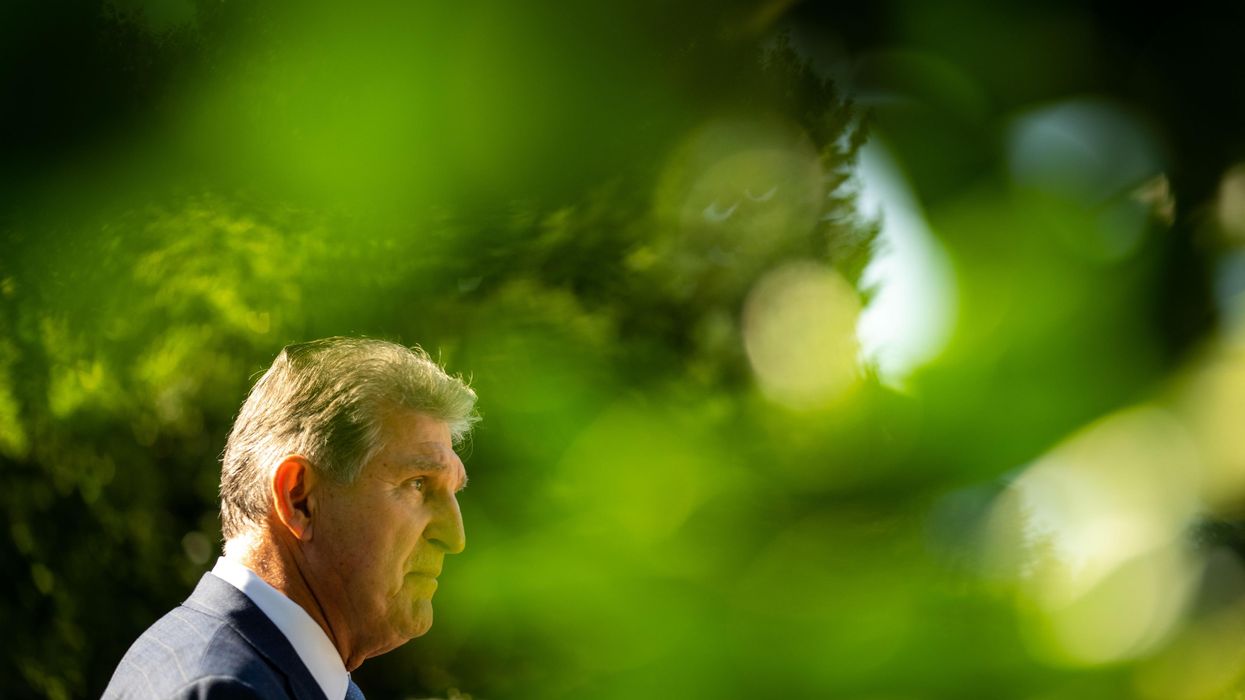 Sen. Joe Manchin outside the White House