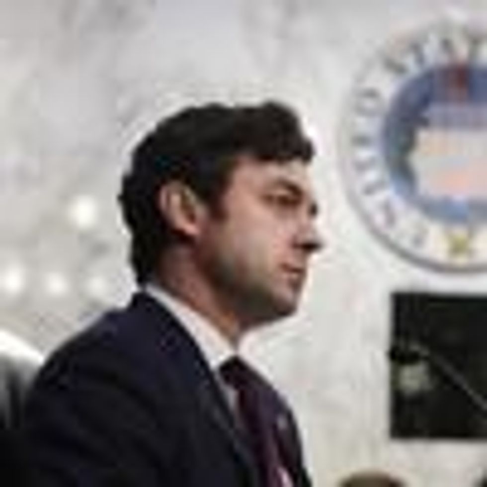 Sen. Jon Ossoff (D-Ga.) questions Treasury Secretary Janet Yellen and Federal Reserve Chairman Jerome Powell during a Senate Banking, Housing, and Urban Affairs Committee hearing on September 28, 2021 in Washington, D.C.