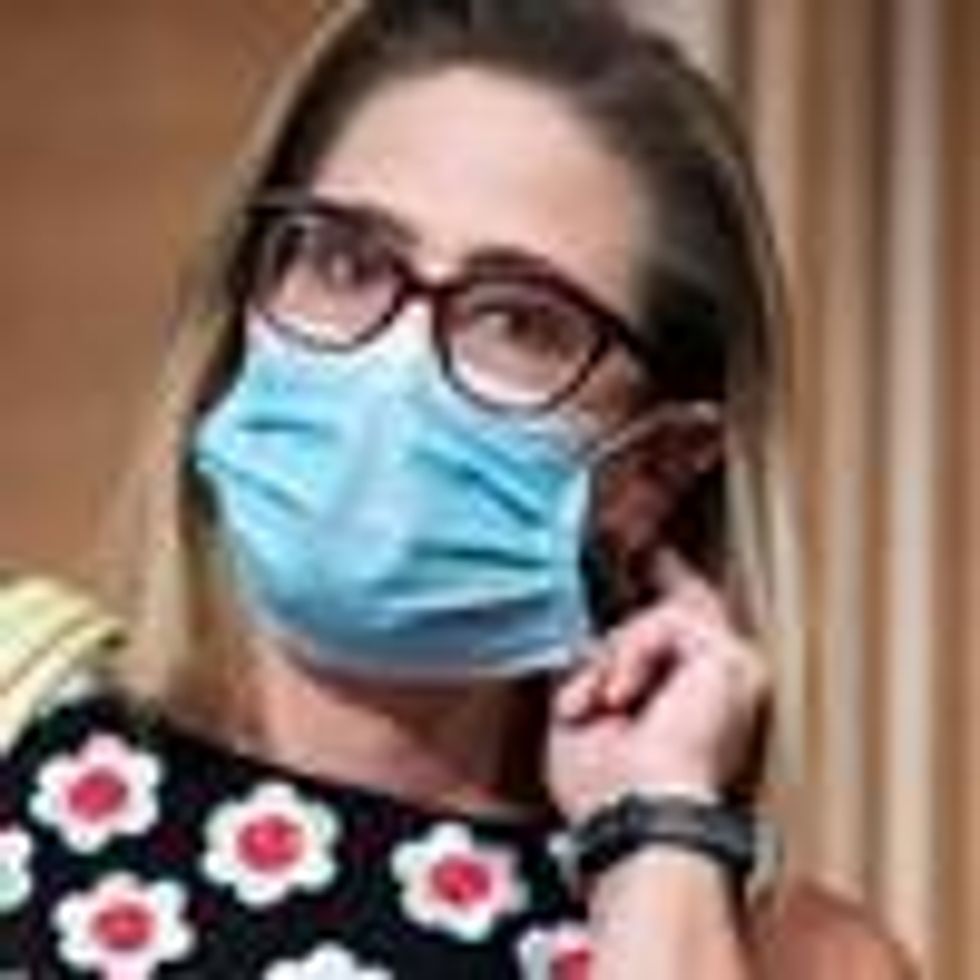 Sen. Kyrsten Sinema at a Senate hearing.