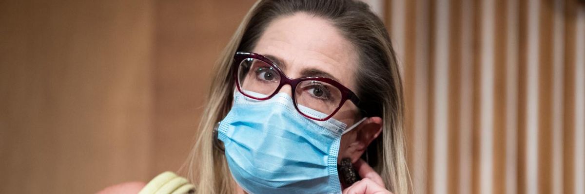 Sen. Kyrsten Sinema at a Senate hearing.