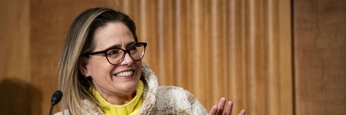 Sen. Kyrsten Sinema during a hearing