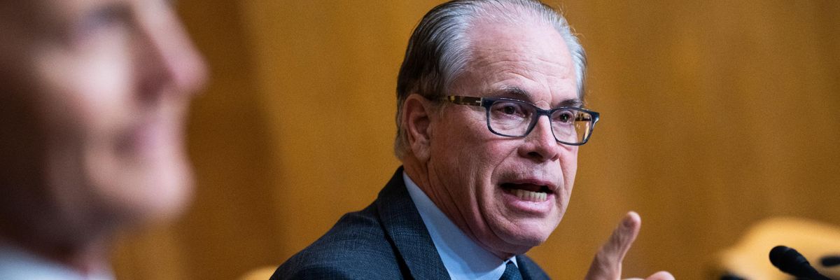 Sen. Mike Braun speaks during a hearing