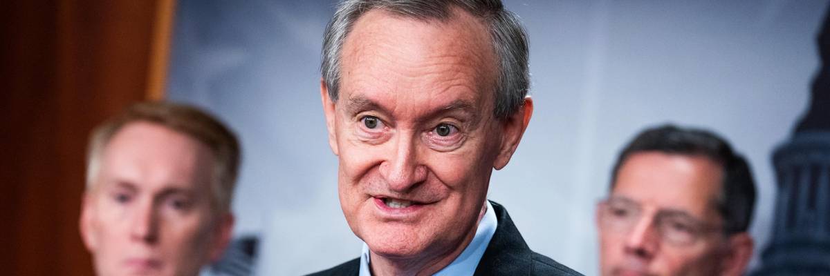 Sen. Mike Crapo speaks at a press conference