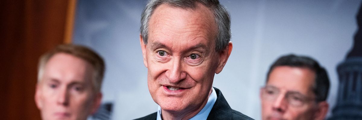 Sen. Mike Crapo speaks at a press conference