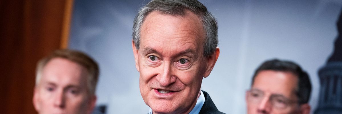 Sen. Mike Crapo speaks at a press conference